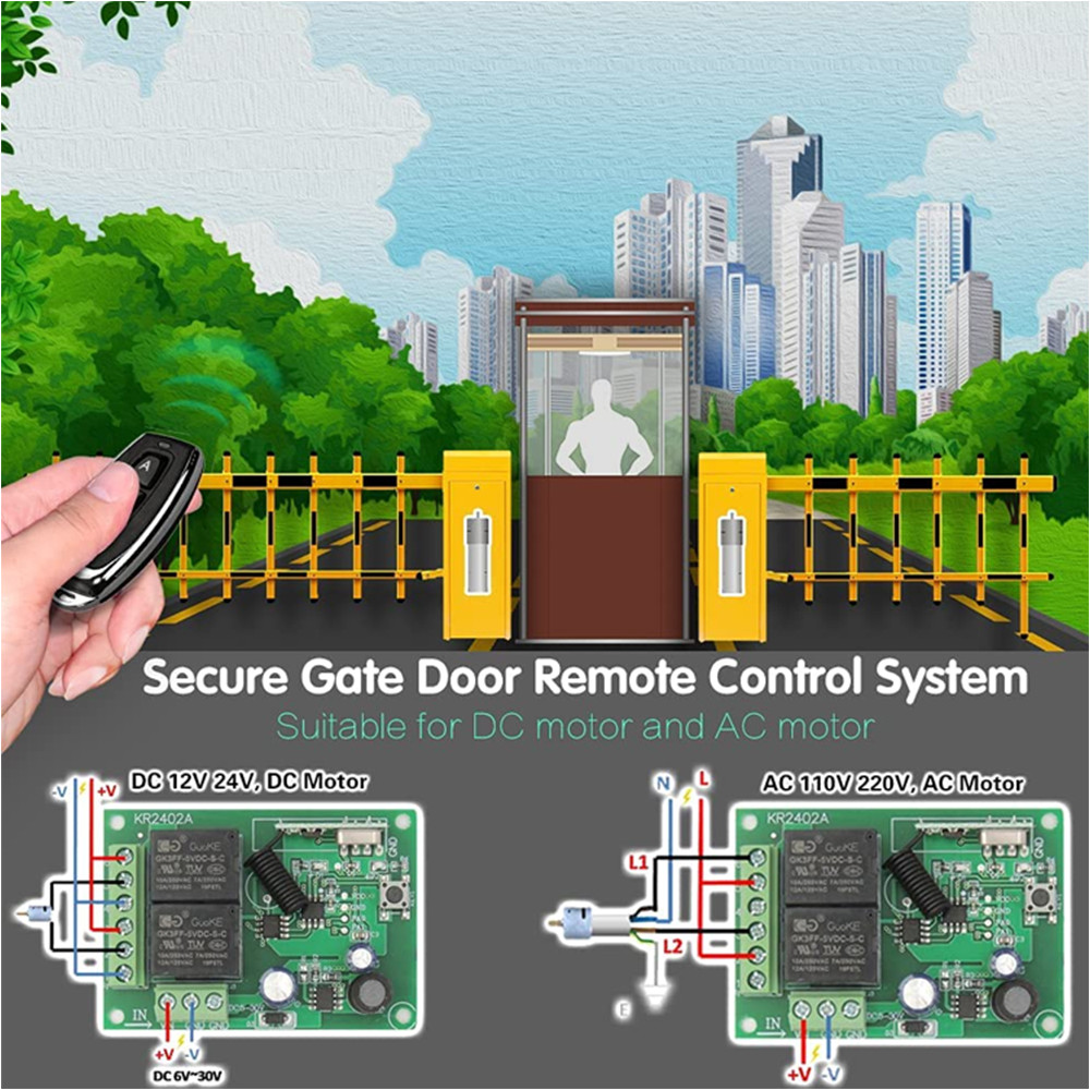 433Mhz Remote Control Switch DC 6V 12V 24V 30V 2Channel RF Relay ...