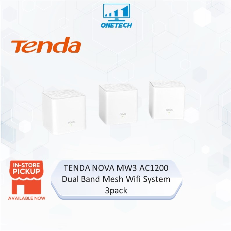 Système Mesh WiFi Tenda AC1200 MW3 (2-Pack) | Couverture 200m² | Double Bande | Contrôle Parental | Compatible Tous Box