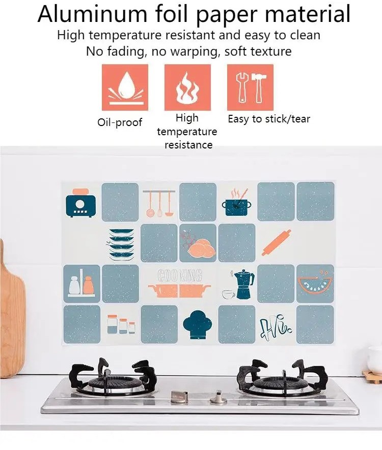 Kitchen Wall Sticker Anti-Oil Waterproof Sticker Self-Adhesive Kitchen ...