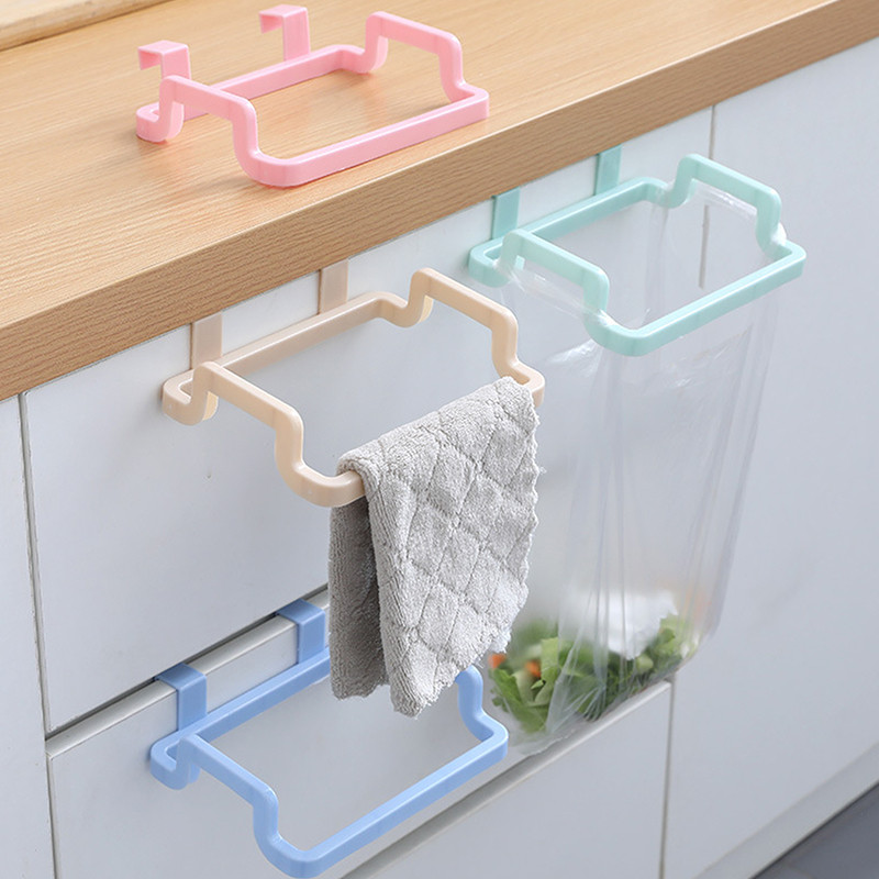 Trash Rack Storage Garbage Bag Holder Cupboard Door Back Kitchen ...