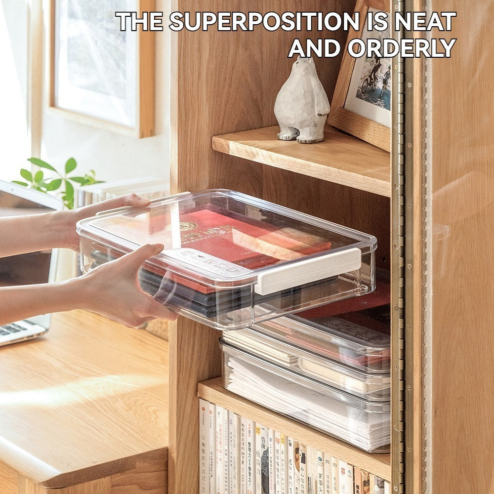 Desktop Stackable Large Capacity Storage Box A4 Paper Books Documents ...