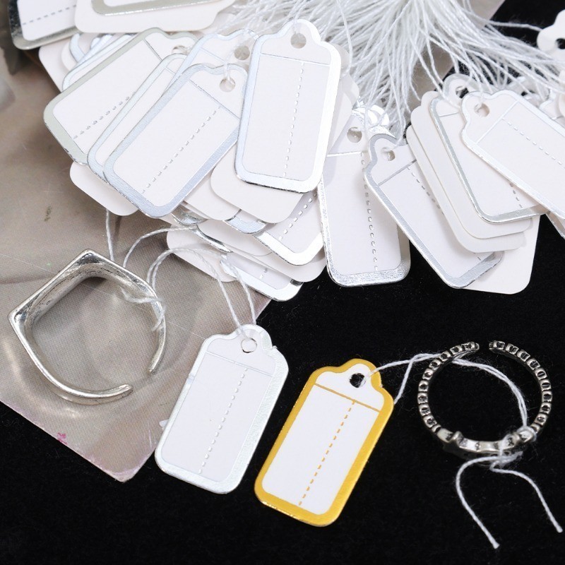 100Pcs Diy Tie String Jewelry Display Label - Business Cards - Gold ...