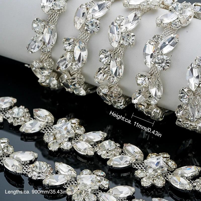 Qiao Glass Sew On Crystal Rhinestone Trim (90cm) | Shopee Malaysia