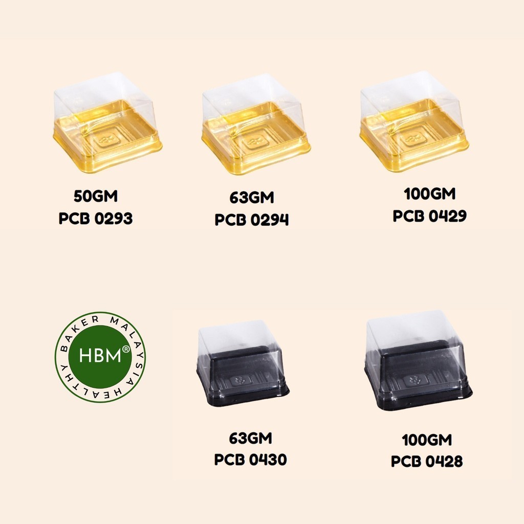 Plastic Mooncake Tray Box with Transparent Lid / 1 Cavity 50G/63G/100G ...