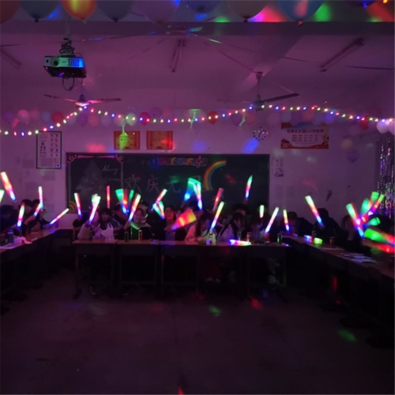 50Pcs Glow Stick Colorful LED Foam Stick Light-Up Led Cheer Tube In The ...