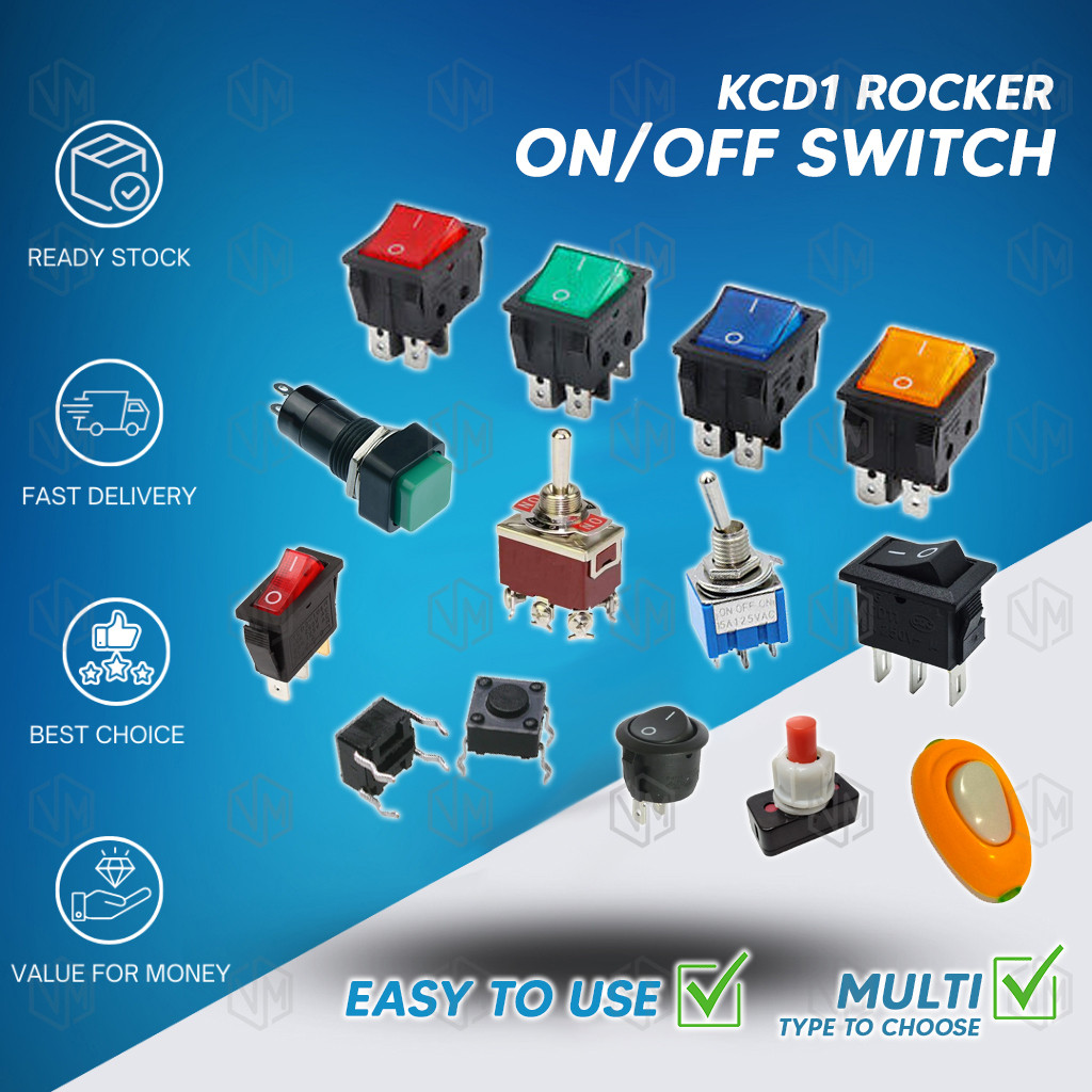On Off Switch Square Round Rocker Toggle Switch 6A 250V / 10A 125V ...