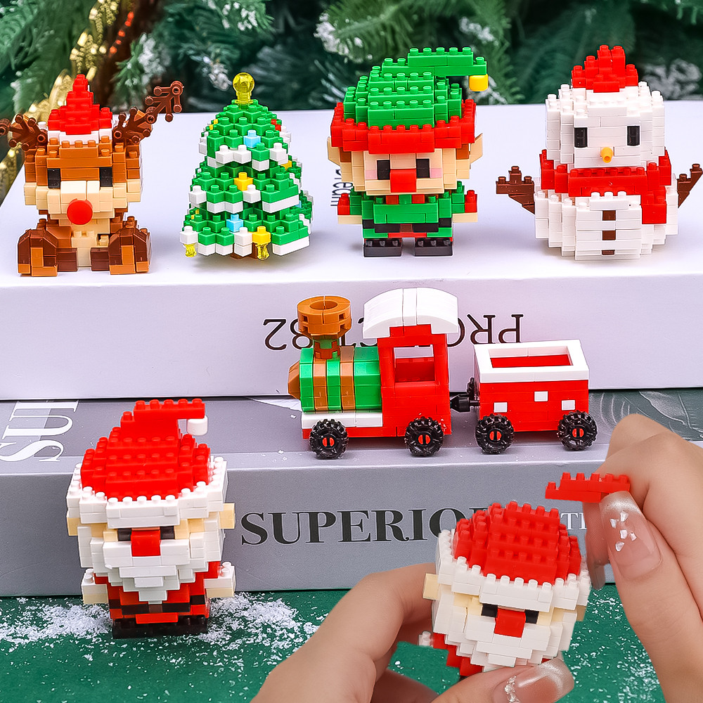 Santa Claus Reindeer Puzzle Assembling Block - Children DIY Christmas ...