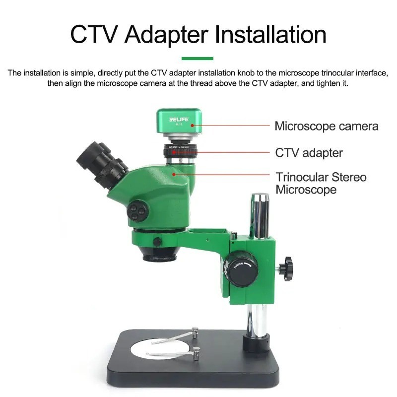 RELIFE M-28 0.35X / 0.5X Microscope CTV Adapter for Connecting the ...