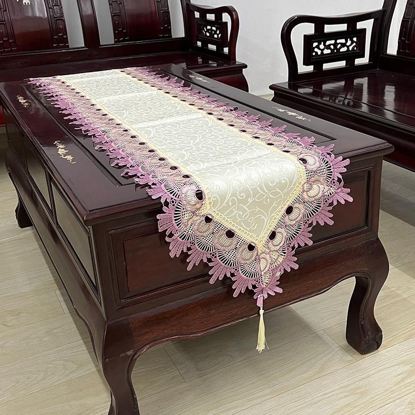 Romantika LACY TABLE RUNNER 38*180CM Luxury Lace TV Rack Cover Tassel ...