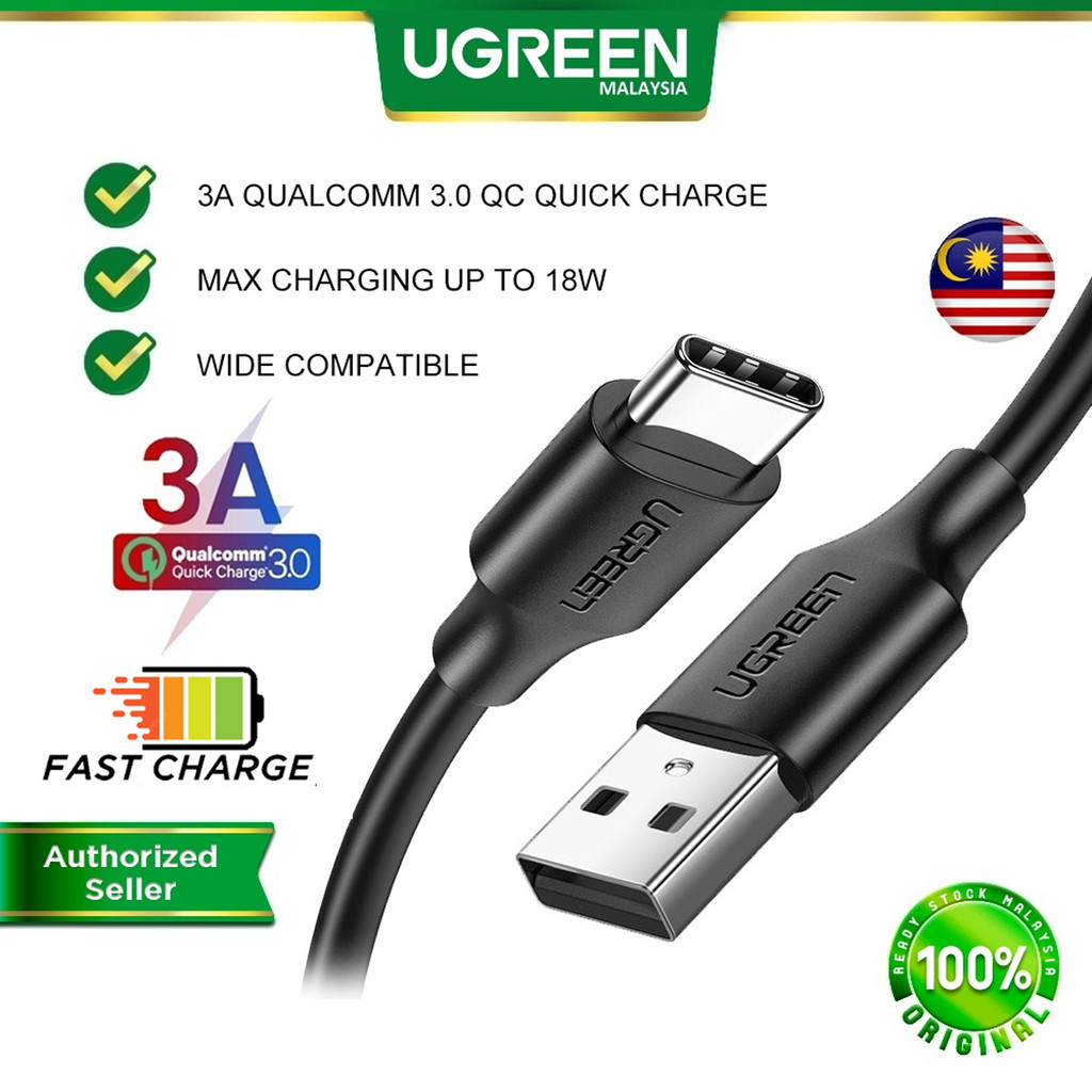 UGREEN USB A To Type C Cable 3A Qualcomm QC Quick Charge Fast