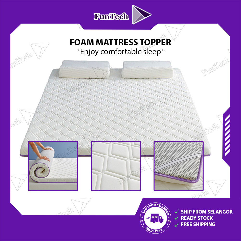 FunTech Memory Foam Mattress Topper King Queen Single Super Single ...