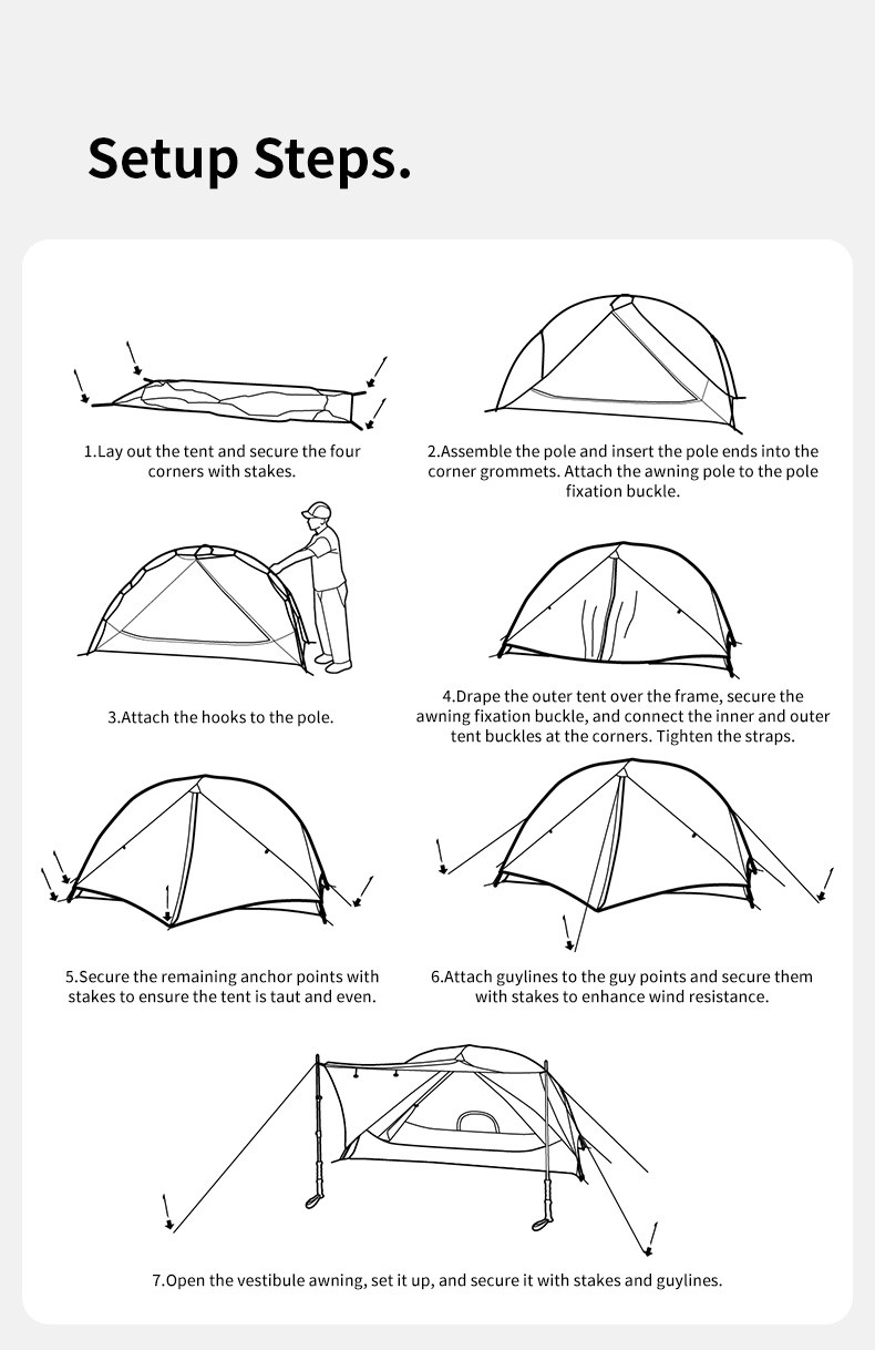 Mongar 3 Seizoen Camping Tent 20D Nylon Fabic Dubbele Laag Waterdichte Tent voor 2 Personen NH17T007-M
