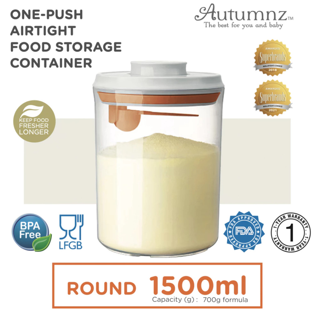 Original Autumnz One-Push Air Tight Food Storage Container - Round ...