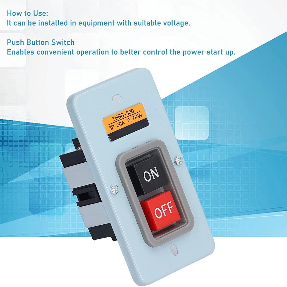 [Super] 3P 30A 3.7KW Motor Control Start Stop ON/OFF Push Button Switch ...