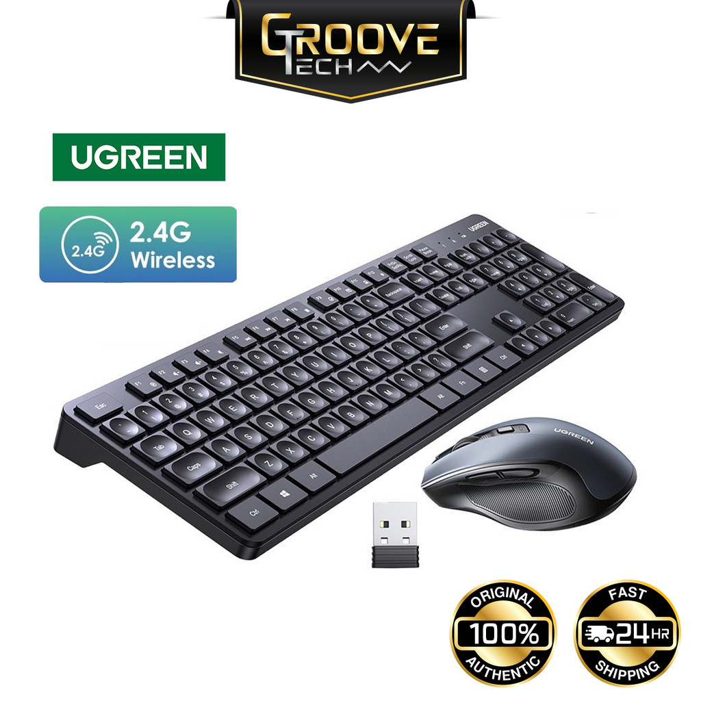 UGREEN Wireless Keyboard Mouse 2.4G 104 Keys Concave Keycaps Non Delay ...