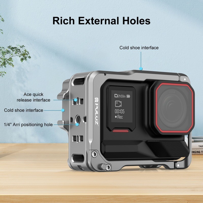 For Insta360 Ace Pro 2 Aluminum Alloy Protective Cage Rig Dual Cold ...