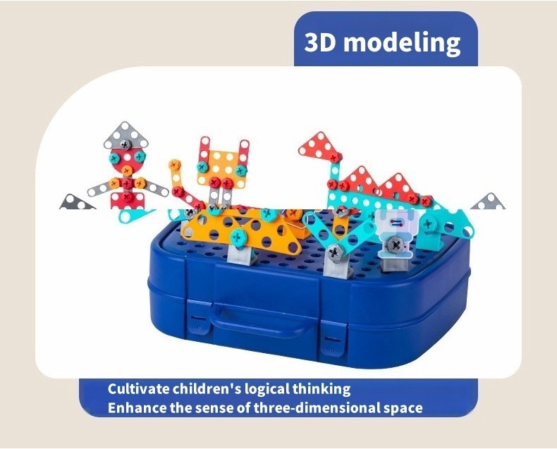 230pcs Building Blocks Children Electric Drill Toy Set Screw Puzzle ...