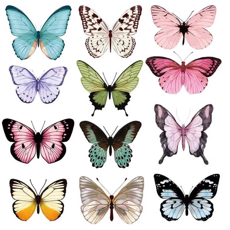 32PCS/12PCS Cutout Butterfly Wall Sticker 3D Decal Hollow Butterflies
