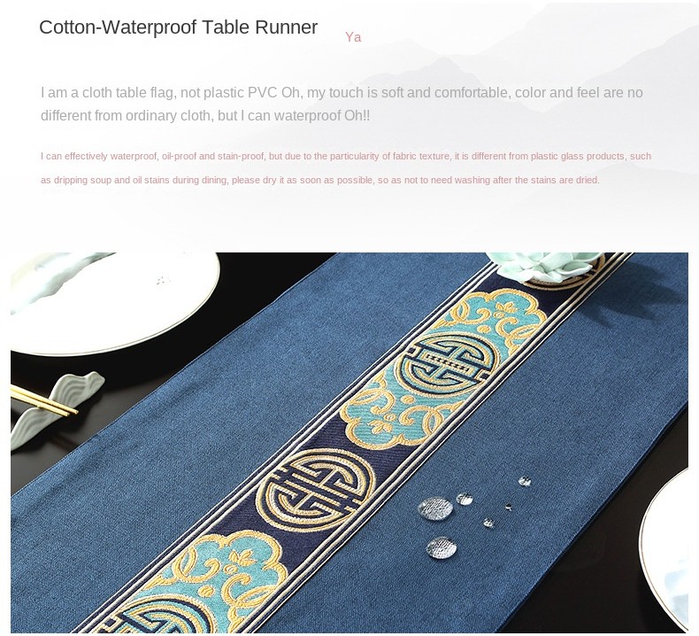 New Chinese Waterproof Table Runner Cotton and Linen Table Cloth ...
