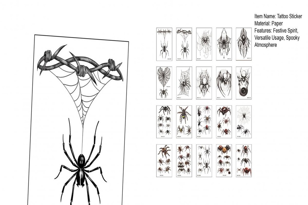 XI* Fake Spider Tattoo Spooky Halloween Spider Tattoo Stickers ...
