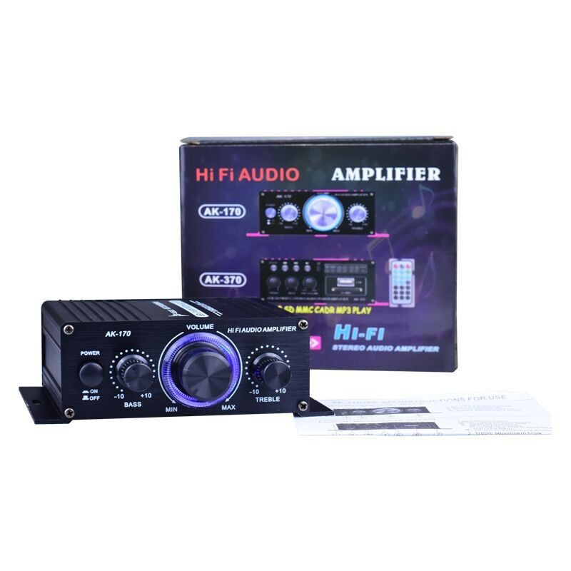 AK170 Car HIFI Audio Amplifier 12V Small Portable Stereo Amplifier