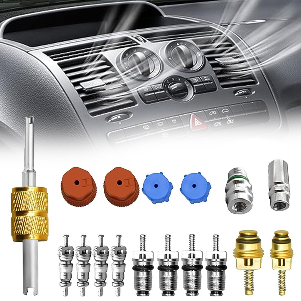 Ready Stock 17 Pcs Air Conditioning Valve Core Kit R12 to for R134A ...