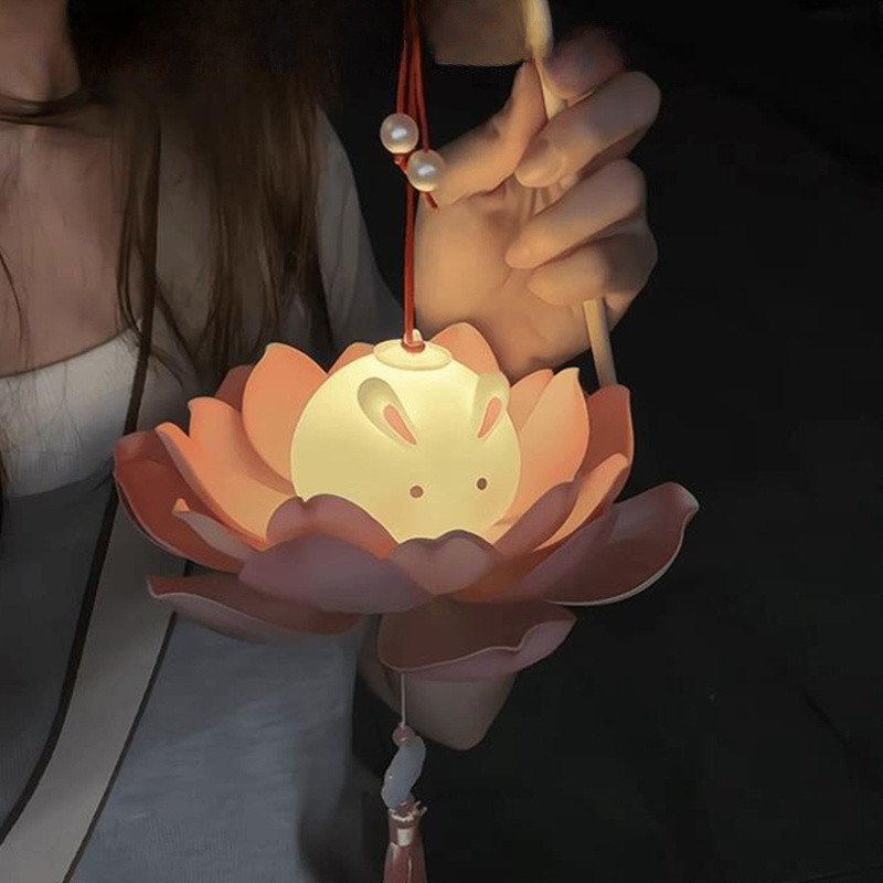 2025 Mid Autumn Festival Lotus Lantern Handmade Luminous Handheld ...