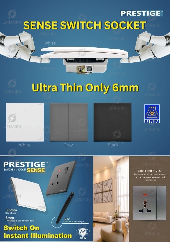 [SIRIM] PRESTIGE SENSE Switches & Socket TYPE-C USB Suis Soket Multi ...