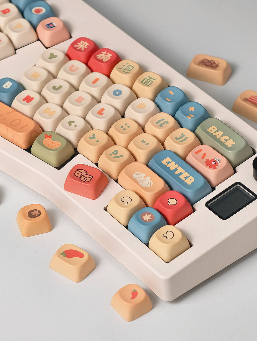 Instant Noodle Keycaps MOA Profile 131 Keys PBT Dye Sublimation Aula ...