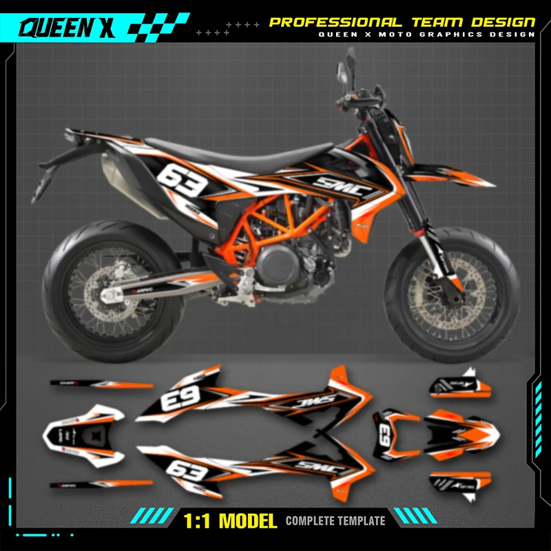Queen X MOTOR Motorcycle Graphics Decals Stickers For KTM SMC-R 690 ...