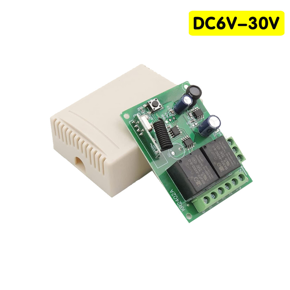 433Mhz Remote Control Switch DC 6V 12V 24V 30V 2Channel RF Relay ...