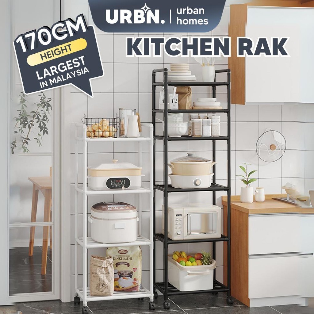 170CM Steel Kitchen Pot Rack For Cookware Pans Microwave Rice Cooker ...