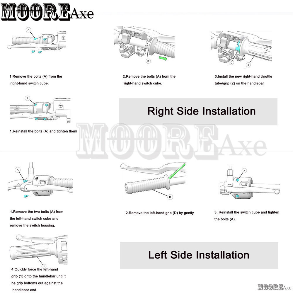 Mooreaxe Motorcycle Handle Grip CNC Aluminum Alloy For Honda Rebel 300