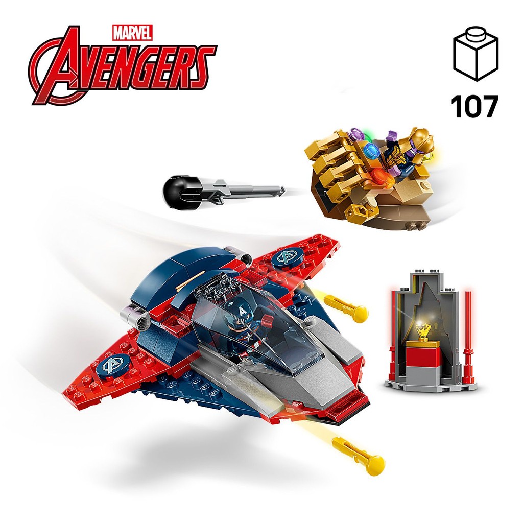 LEGO 76319 Marvel Super Heroes Captain America vs. Thanos Building Toy ...