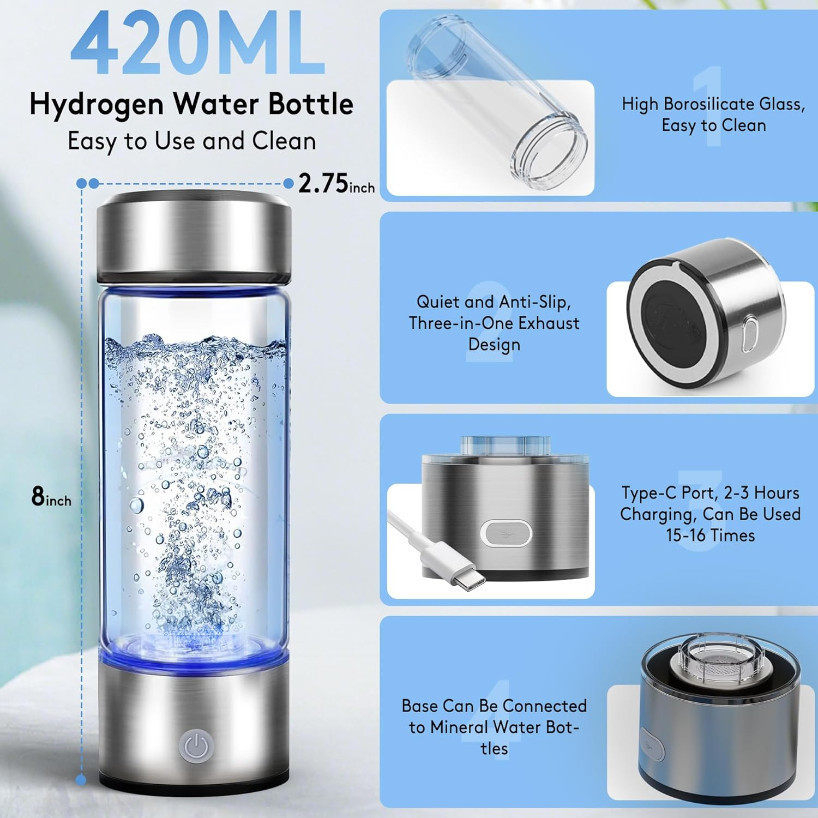 Mini 8032PPB Hydrogen Water Machine Type-c Rechargeable Hydrogen Water ...