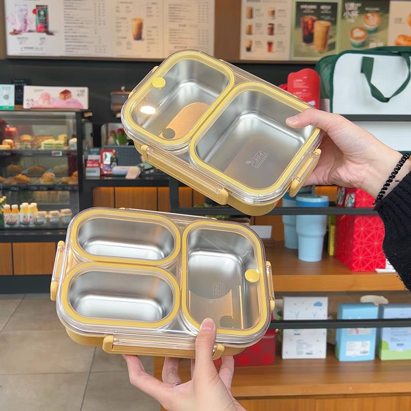 Lunch Box 304 Stainless Steel Bento Box Multiple Compartment Storage ...