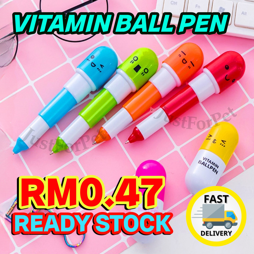 𝐑𝐄𝐀𝐃𝐘 𝐒𝐓𝐎𝐂𝐊 《 𝗣𝗢𝗖𝗞𝗘𝗧 𝗦𝗜𝗭𝗘 》Retractable Vitamin Ball Pen Capsule Pill ...
