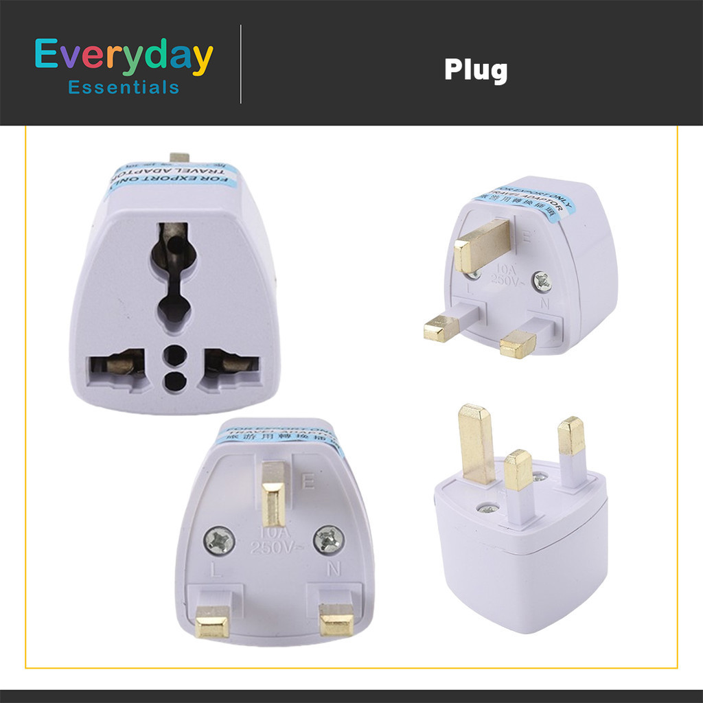 【E.E】3 Pin Conversion Plug Universal Adapter British Socket Adapter ...