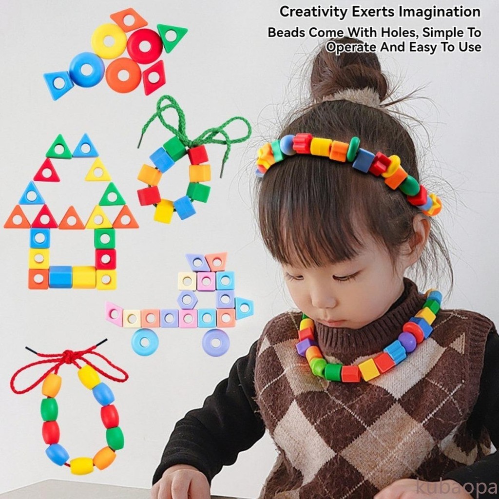 60Pcs Montessori Threading Toy for Kid - Fine Motor Skill Activity ...