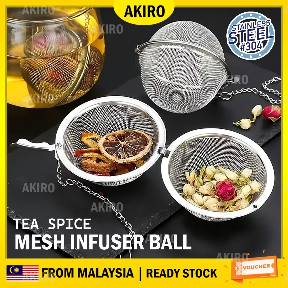 AKIRO 5/7/9CM Stainless Steel Tea Infuser Ball With Chain Hook Leaf Tea ...