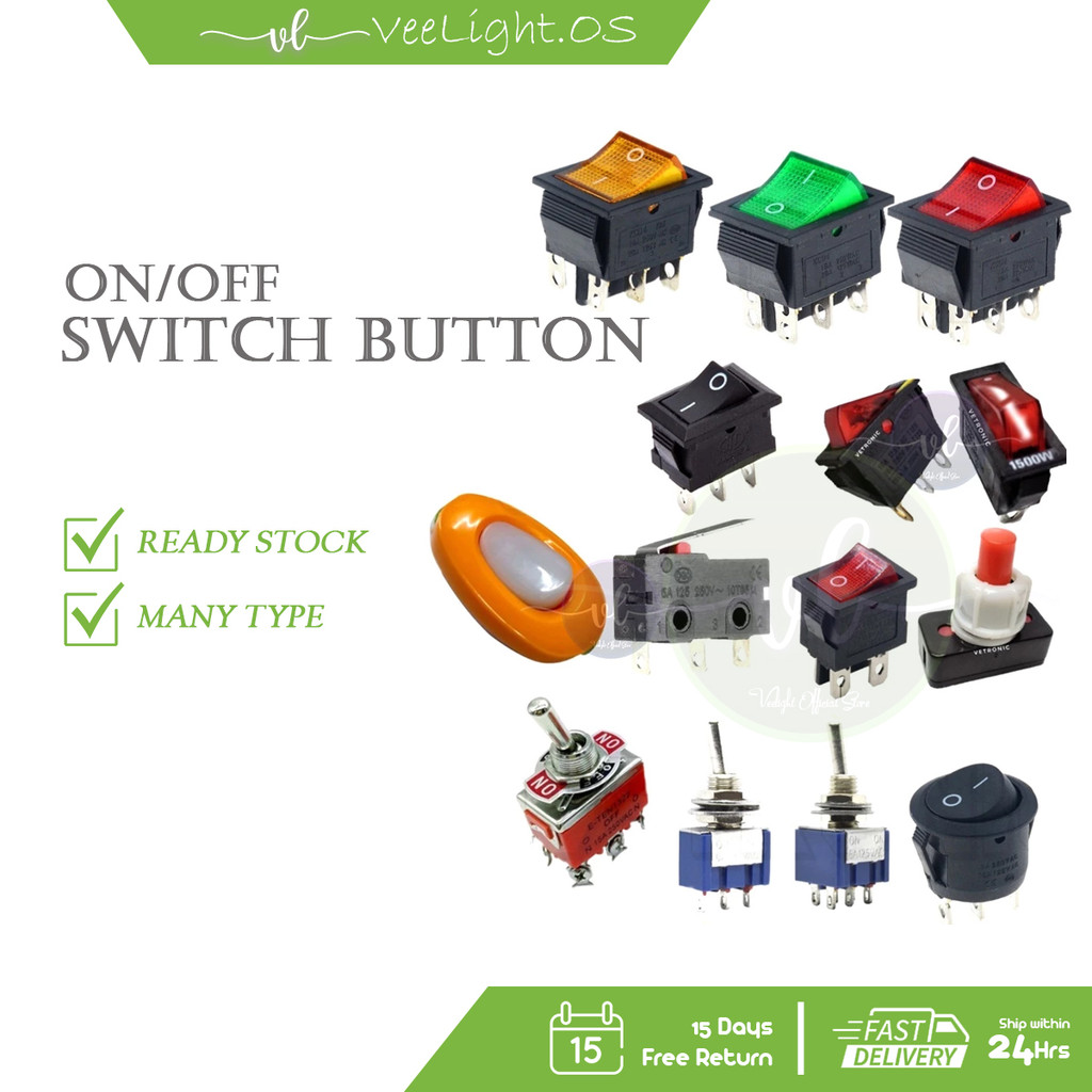 Switch 3 Pin 6 Pin On Off Switch / Toggle switch / Limit Switch / Push ...