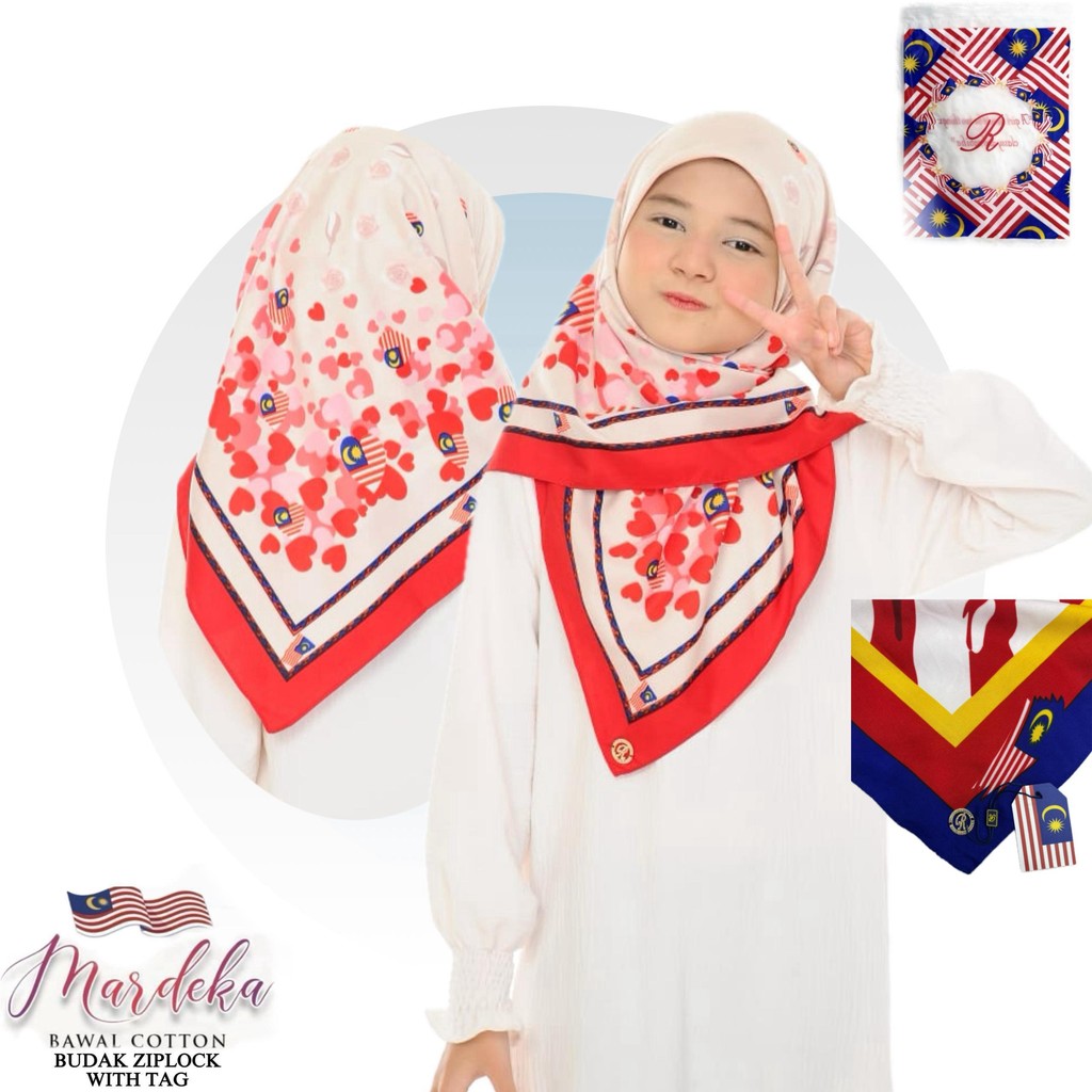 [2025 MERDEKA] IBU DAN ANAK TUDUNG BAWAL COTTON MERDEKA Baby Sep Tudung ...