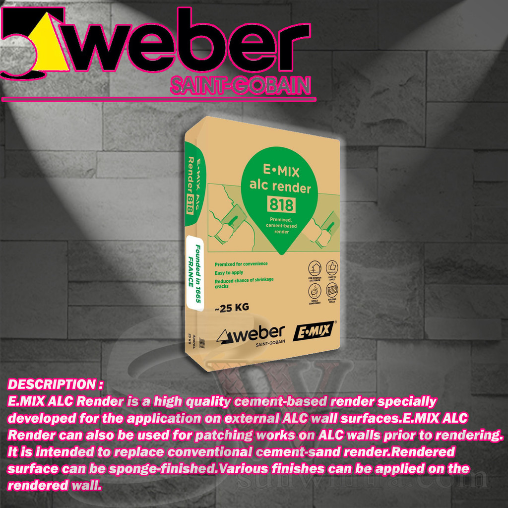 WEBER EMIX ALC RENDER 818/SIMEN RENDER/RENDER SIMEN/RENDER CEMENT FOR ...