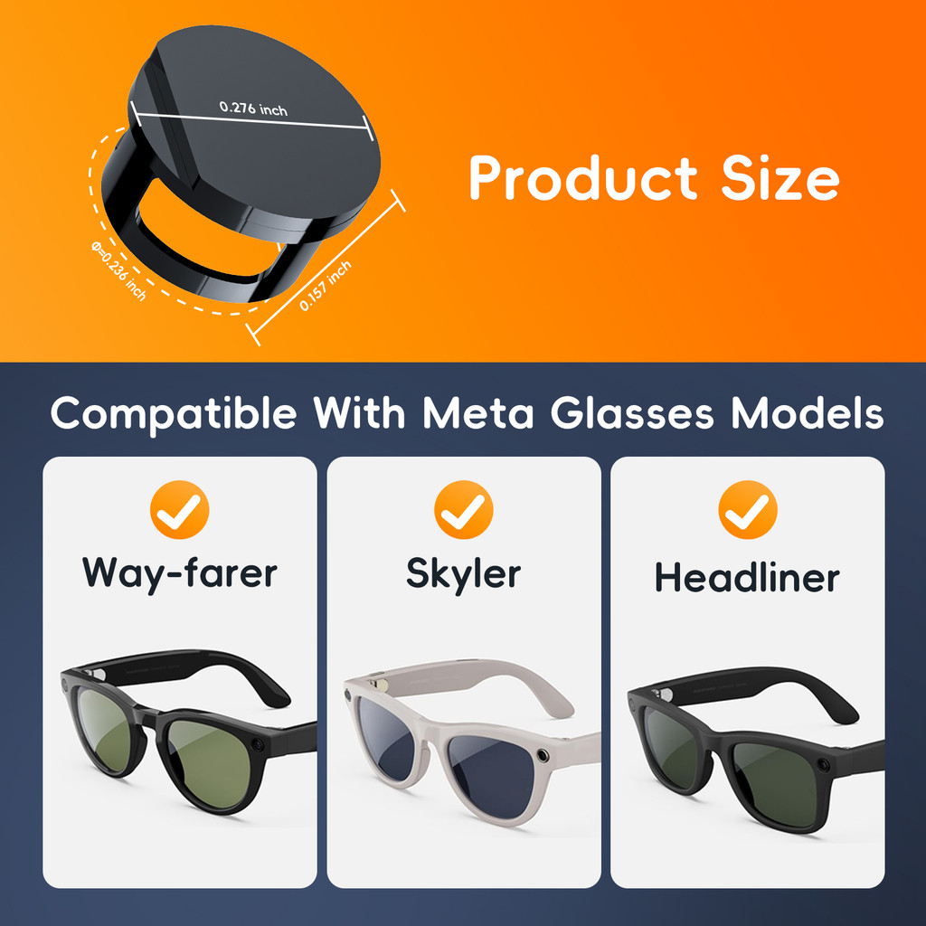 4 Pack LED Light Blocking Covers for Ray-Ban Meta Way-farer/Skyler ...