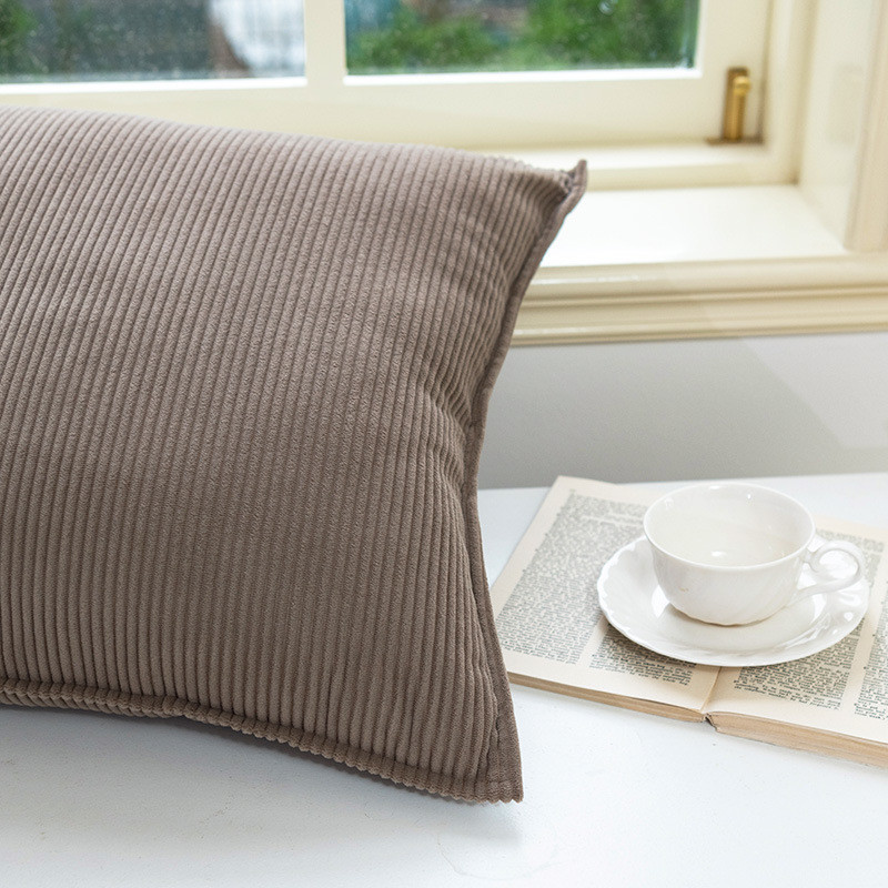 Corduroy Solid Color Pillowcase Sofa Living Room Simple Cushion Cover ...