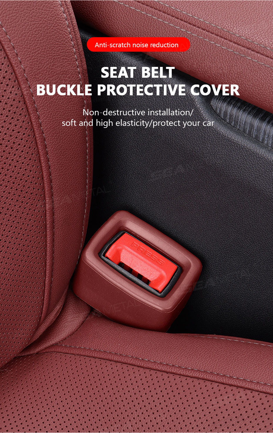 SEAMETAL Car Seat Belt Socket Protective Set Silicone Jacket Anti