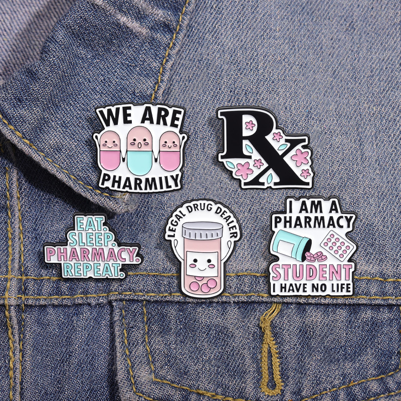 Happy Pills Enamel Pin Creative Capsules Badge Fun Letter We Are ...