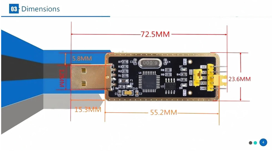 FT232 FT232BL FT232RL USB 2.0 to TTL Level Download Cable to Serial ...