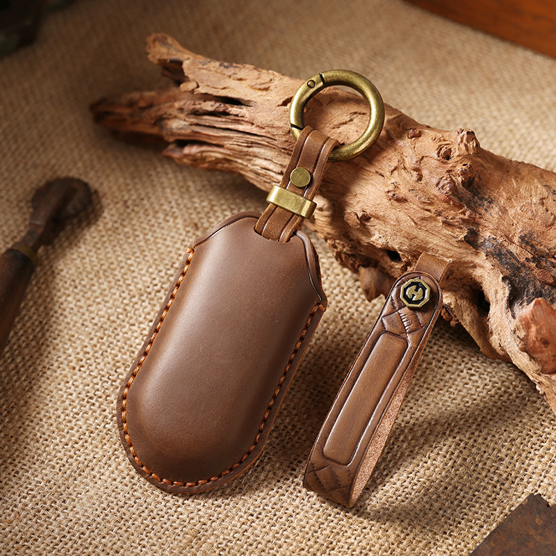 Luxury Leather Handmade Car Key Case Cover For Perodua Bezza 2024 ...