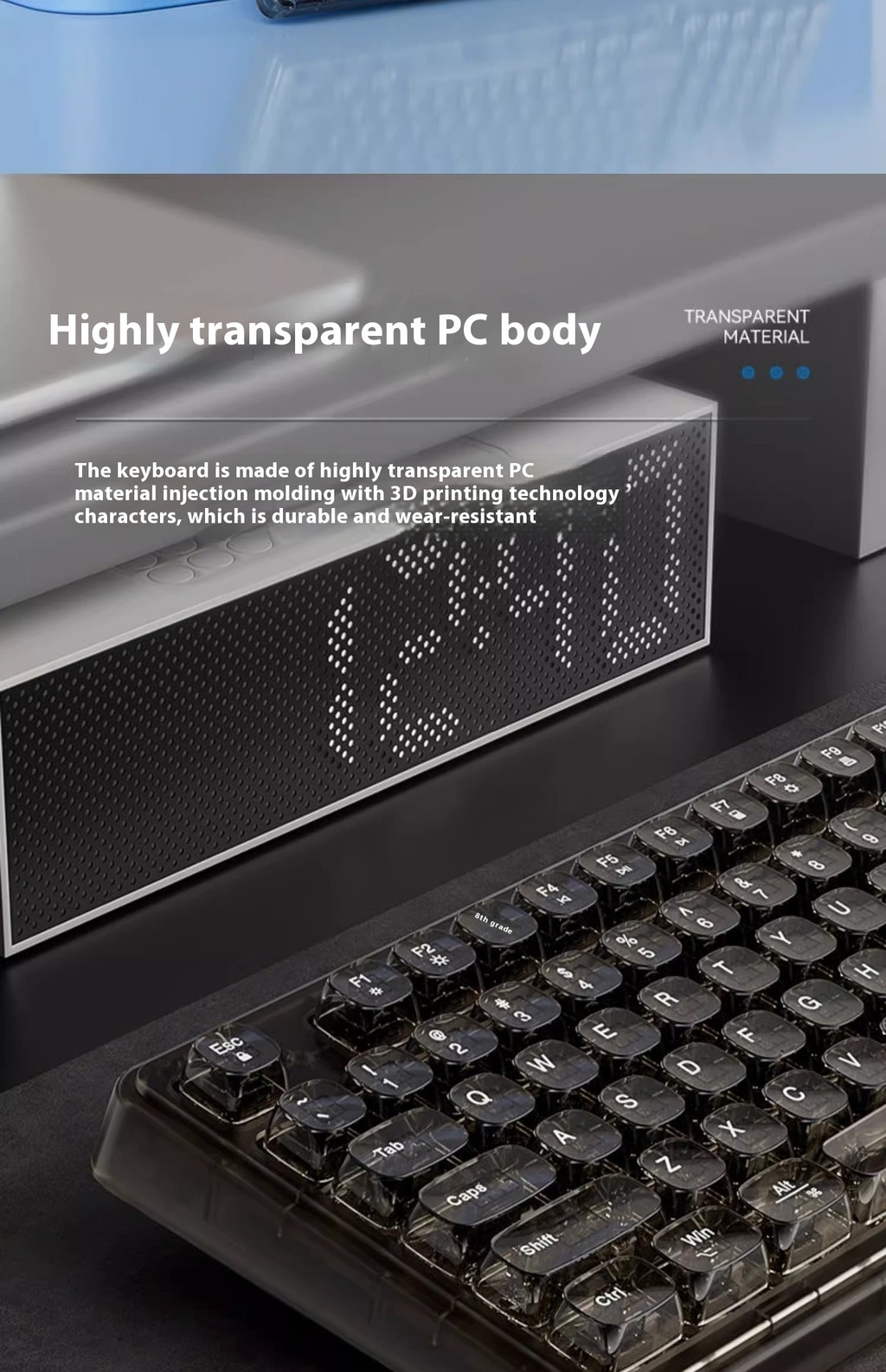Lei Lin Z99 Ice block transparent wireless Bluetooth crystal keyboard ...